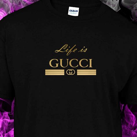 gucci black and gold t shirt|Gucci t shirt fedex.